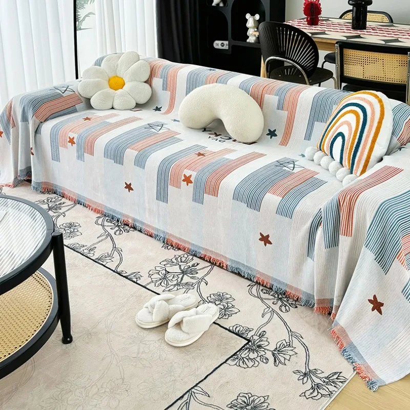 Sandhair towel sofa cover cloth light luxury senior sense sofa cushion four seasons general simple modern non-slip full 3
