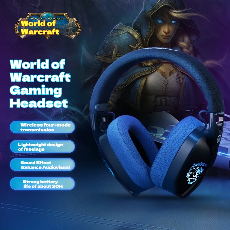Blizzard World of Warcraft Limited Edition Gaming Headphones Lightweight Music Hifi wireless Bluetooth wired Laptop