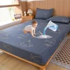 1 Cartoon Fun Animal Printed Matte Fitted Sheet, Bedroom Printed Bed Cover, Bedding (Excluding Pillowcases) 1