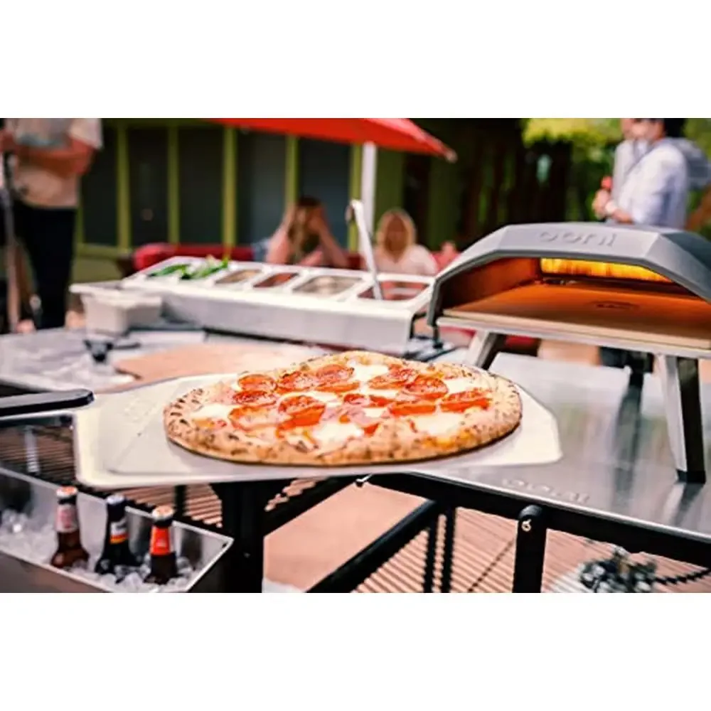 12" Perforated Pizza Peel Bundle with Portable Gas Pizza Oven Professional Prep Easy to Use 60 Second Efficient Save