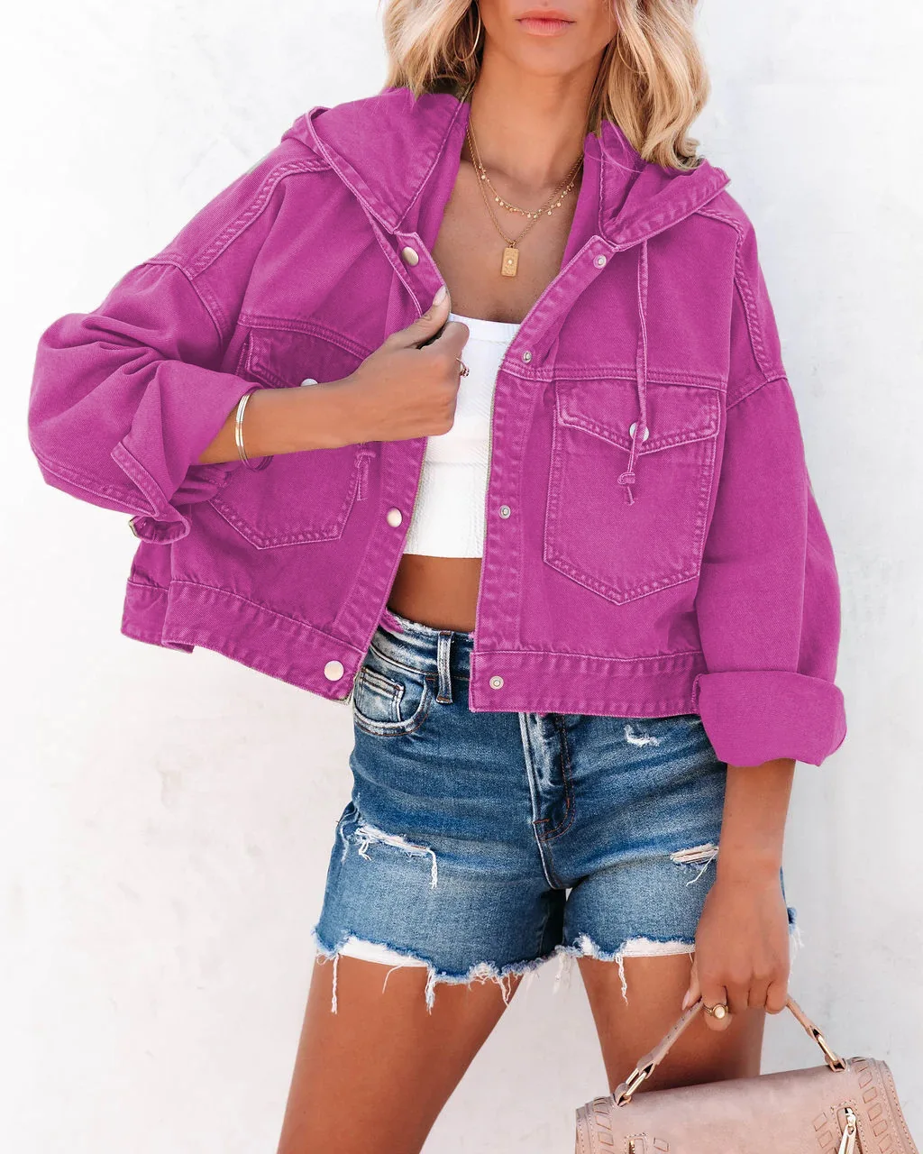 Fashion New Jackets for Women 2023 Hooded Denim Jacket Women Vintage Jean Coats Casual Long Sleeve Top Clothes Women Streetwear