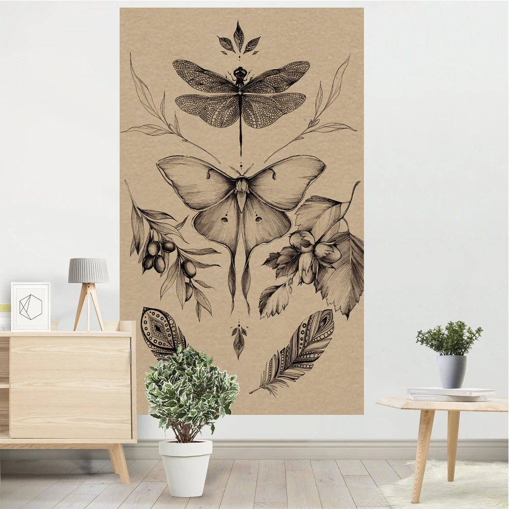 

Psychedelic Butterfly Tarot Tapestry Wall Hanging Witchcraft Bohemian Hippie Tapiz Dormitory Home Decor