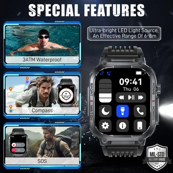 LaNikar New Smart Watch Men 3ATM Waterproof 2.02 2