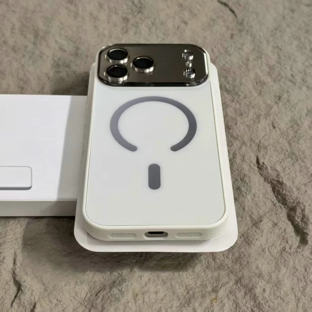 Luxury Crystal Lens Hard Case with Candy Armor and Magnetic Wireless Charging Capability