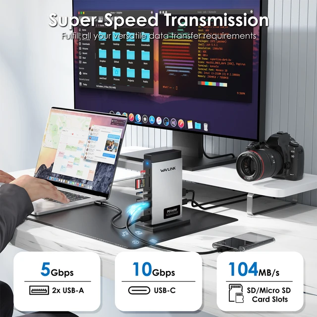 WAVLINK PD140W トリプルディスプレイドッキングステーション Wavlink-トリプルディスプレイドッキングステーション,USB C