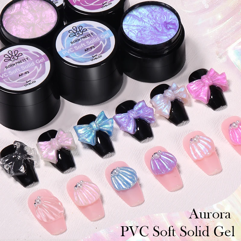 BORN PRETTY 5ml Modeling Carving Gel Nail Polish Aurora PVC Soft Solid Gel Varinsh Transparent Soak Off UV LED Painting Gel