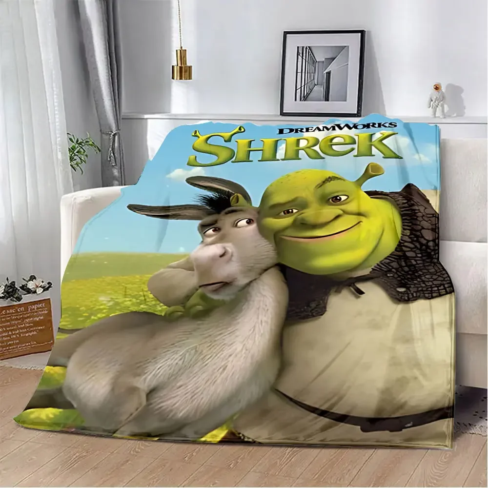 Cartoon Funny S-Shreks Printed Blanket Picnic Blankets Warm Blanket Soft and Comfortable Blanket Home Travel Birthday Gift 5