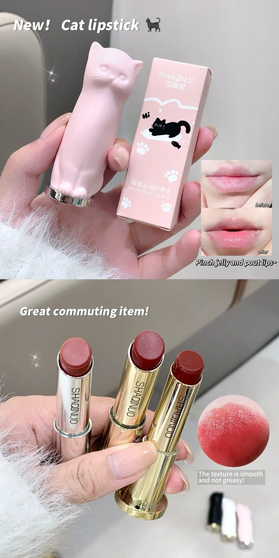 Description Picture 2 of itemSHAQINUO Cat-Inspired Lip Balm Nourishing for Chapped Lips Long-Lasting Moisture Ideal For Autumn And Winter Hydrating Lip Care