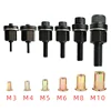 Rivet Nut Gun Drill Adapter Tool Riveting Manual Threaded Hand Riveter Inserts Metal License Plate Rivet Threads for Cars 1