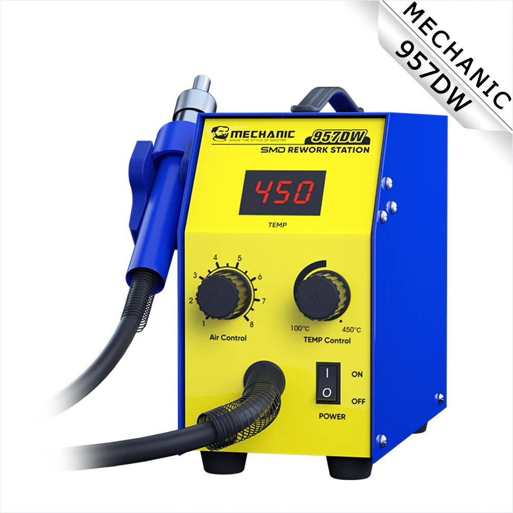 

SMD Rework Station MECHANIC 957DW Desoldering Station with Two-scroll Hot Air for Heating Main Board Tin Solder Repair Tool