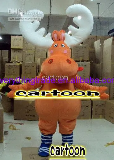 

New Adult Hot Sale Foam Cute Big Moose Deer Cartoon Mascot Costume Plush Christmas Fancy Dress Halloween Mascot Costume