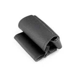 Premium Leather Steering Wheel Cover - Luxury Car Interior Accessory (Black)