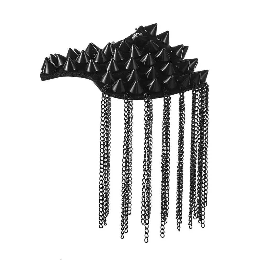 Neue Mode 1 Paar Kette Quaste Niet Schulter polster Brosche Punk Quaste Metall Schulter klappe für Frauen Männer – Detail 19