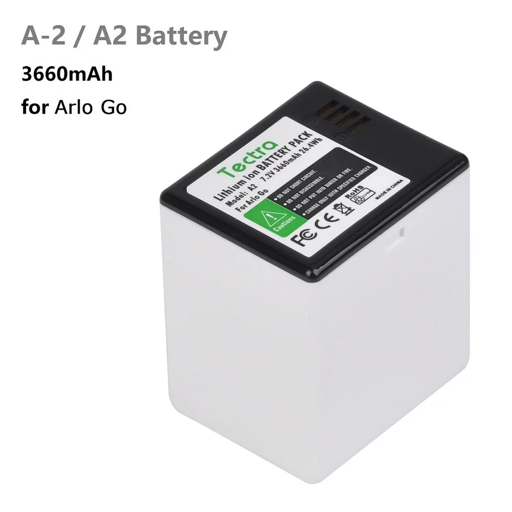 7.2V 3660mAh A2 A 2 Rechargeable Batteries Compatible with Arlo Go