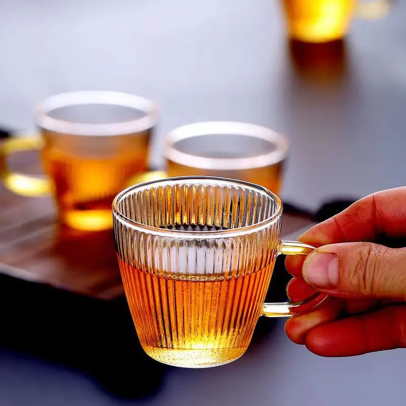 Service à thé en verre standard pour la maison, ensemble de tasses à café,  tasse à thé et à eau, tasse à thé pour steak et jus, décoration de table,  petit, E27 