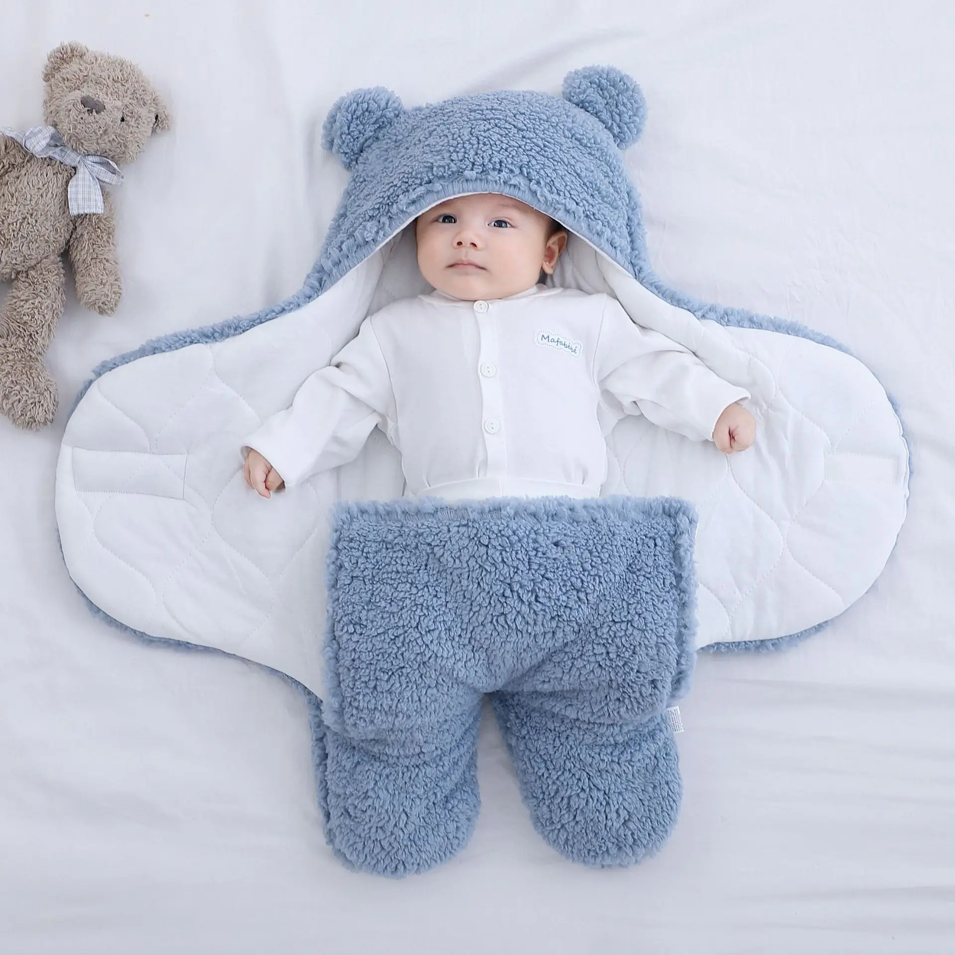 

Детское одеяло для новорожденных на осень и зиму, утолщенная упаковка для новорожденных, противоударное Пеленальное Одеяло, спальный мешок для малышей