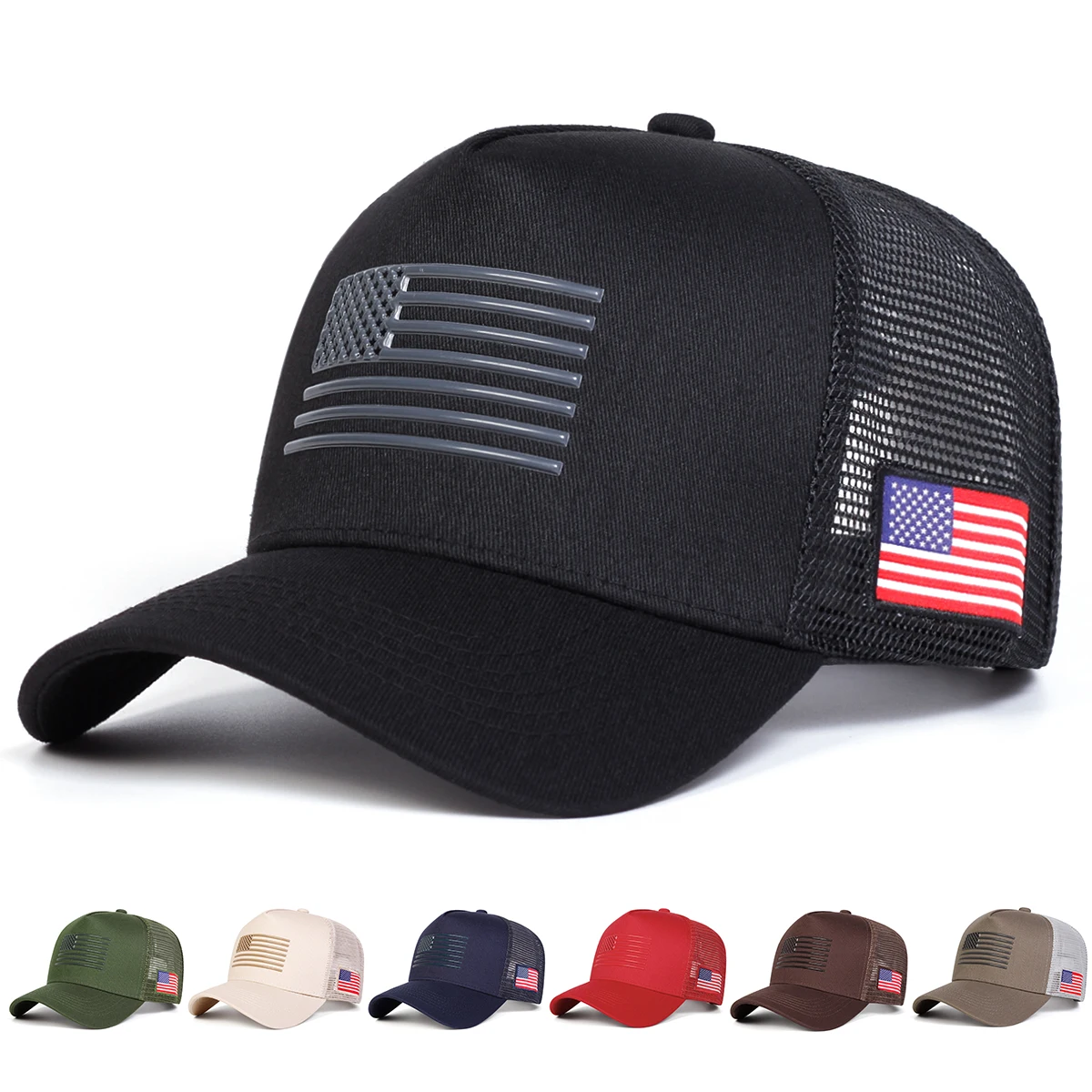 Unisex-Baseballkappen mit amerikanischer Flagge und Stickerei, für Frühling und Sommer, für den Außenbereich, verstellbare Freizeithüte, Sonnenschutzhut, Sportkappe