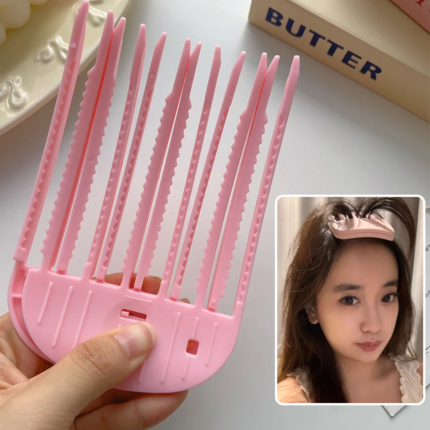 3/6Teeth Lazy Fluffy Hair Roots Clips Comb Hairs Styling Curling Barrel Portable Korean Hairpin Volumizing Wind Sculpting Comb 4