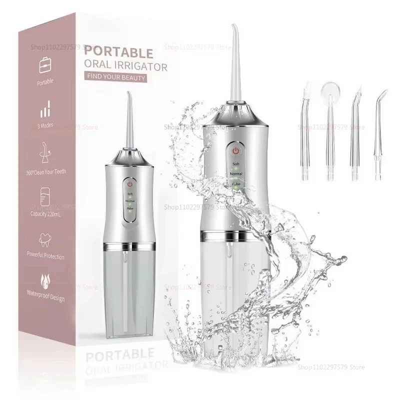 Portable Smart Electric Oral Irrigator Water Flosser 4 Jets 3 Modes Rechargeable Dental Water Jet Irrigator Dental Teeth Cleaner