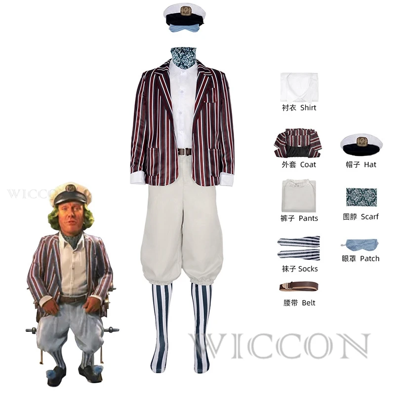 Oompa Loompa Costume Bambini Adulto Uomo Donna Film Cosplay Roy Willy Cosplay Outfit Cappotto Completo Vestito Halloween Carnaval Party Costume
