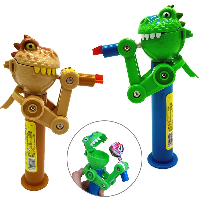 1 pc kreative Lutscher Roboter halter Dinosaurier essen Lutscher Pop-ups Fall Süßigkeiten Lagerung coole Dekompression Spielzeug Geschenke für Kinder
