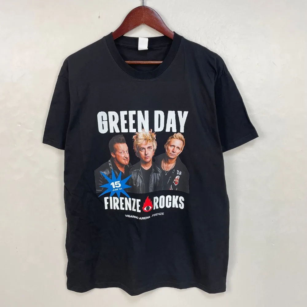 Green Day 2025 Tour Vintage Punk Rock T Shirt Cotton Band Tee for