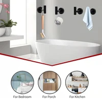 ชุดห่วงแขวนผ้าเช็ดตัวในห้องน้ำ 3 ชิ้น พร้อมตะขอแขวนผ้าเช็ดตัว 2 อัน ติดผนัง สีดำ อุปกรณ์ฮาร์ดแวร์สำหรับห้องน้ำ 5