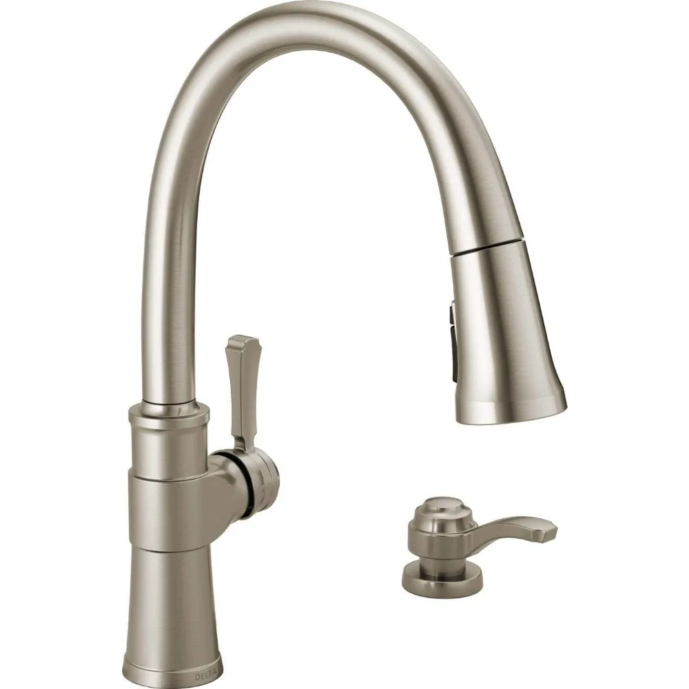 

Brushed Nickel Kitchen Faucet, Faucets with Pull Down Sprayer, Kitchen Sink Faucet, Faucet for Kitchen Sink, Stainless