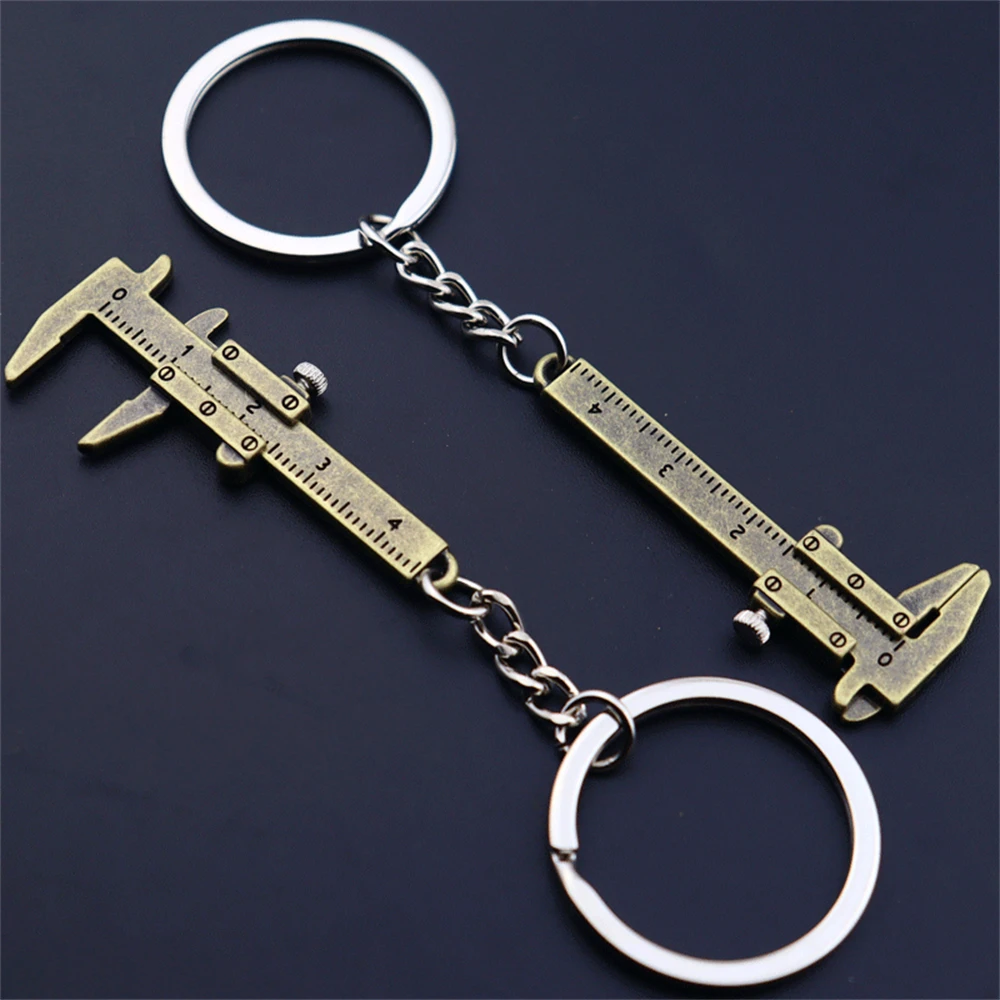 Mini Vernier Caliper Keychain Movable Pocket Vernier Caliper Keyring