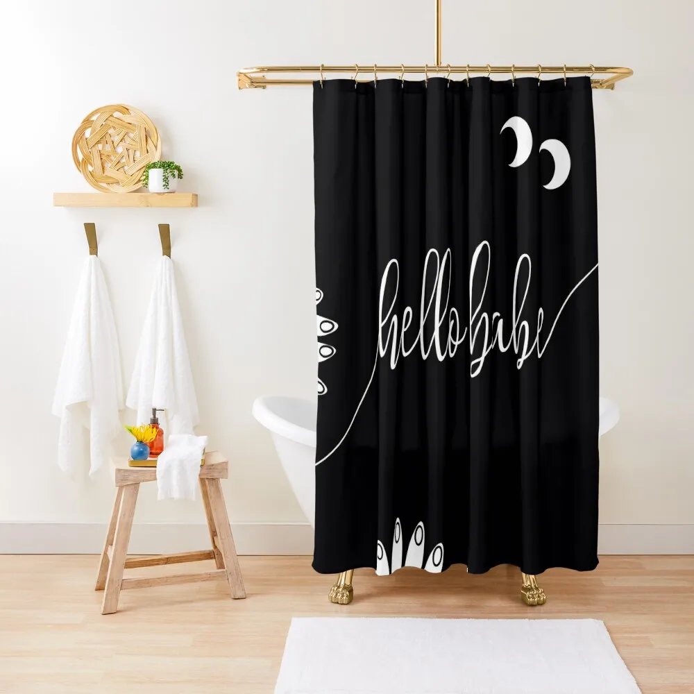 

Funny Hello babe sign in black and white Shower Curtain Bathroom For Shower For Bathroom Shower Set For Bathroom Curtain