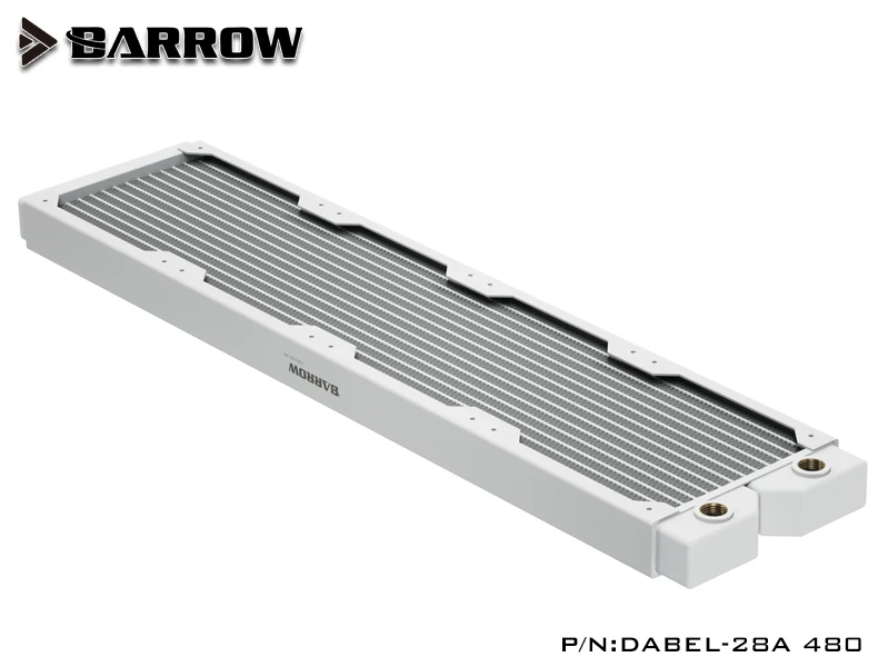 

BARROW 28mm Thick Copper 480mm White Radiator Computer Water Cooling Liquid Exchanger G1/4 Threaded use for 12cm Fans Dabel-28a