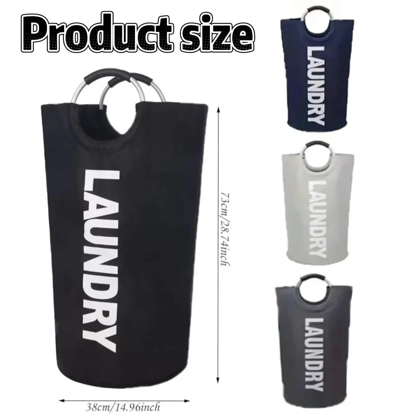 Laundry Basket Oxford Fabric Foldable for Laundry Room Dorm