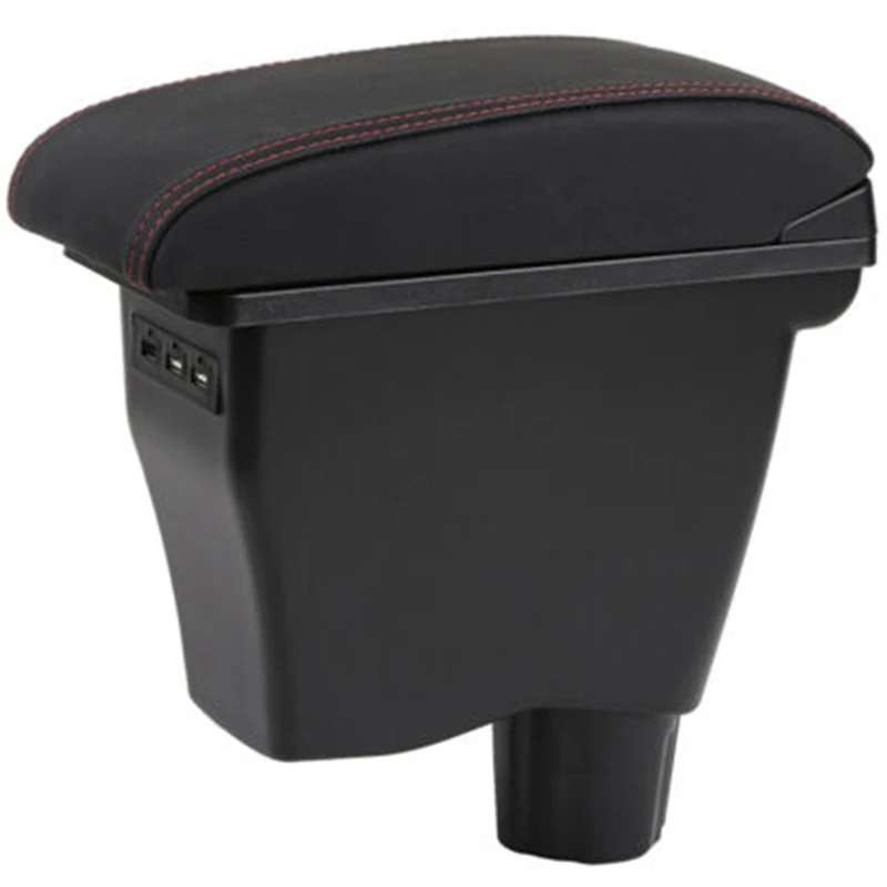 

for Smart 450 451453 454 Fortwo Forfour Armrest Box Double-Layer USB Car Center Armrest Box with Red Line