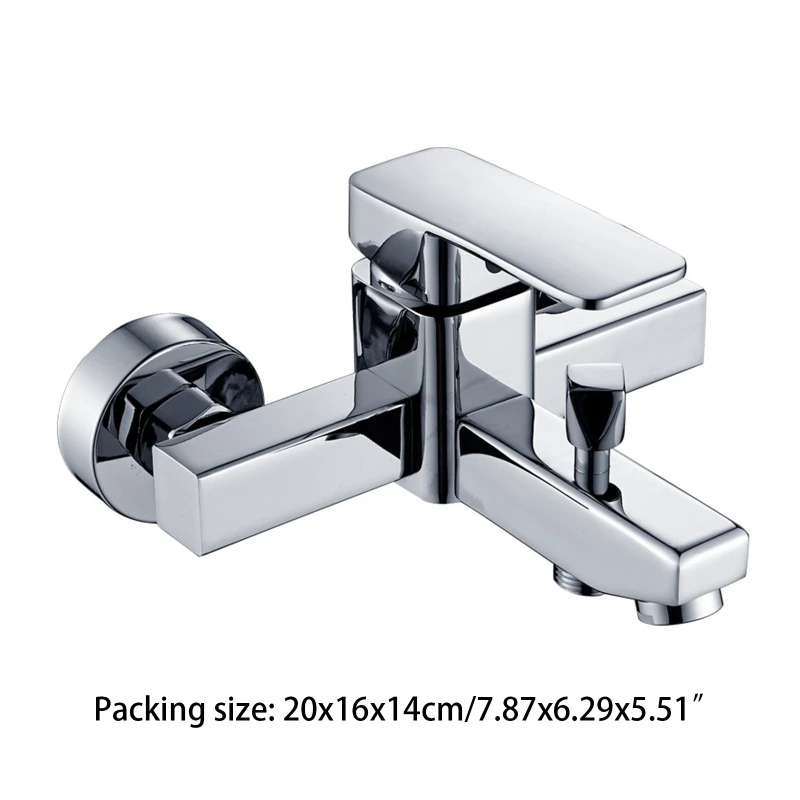 Modern Single Handle Tub Filler Faucet Hot & Cold Water Mixer Shower Tap Wall Mounted Zinc Alloy Triple Bathtub