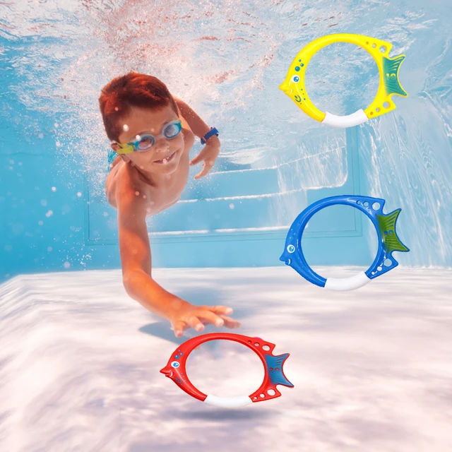 Funny Diving Game Toys Summer Fish Ring Throwing Water Underwater Training Sinking Pool Dive Bauble for Children Festival Toys 6