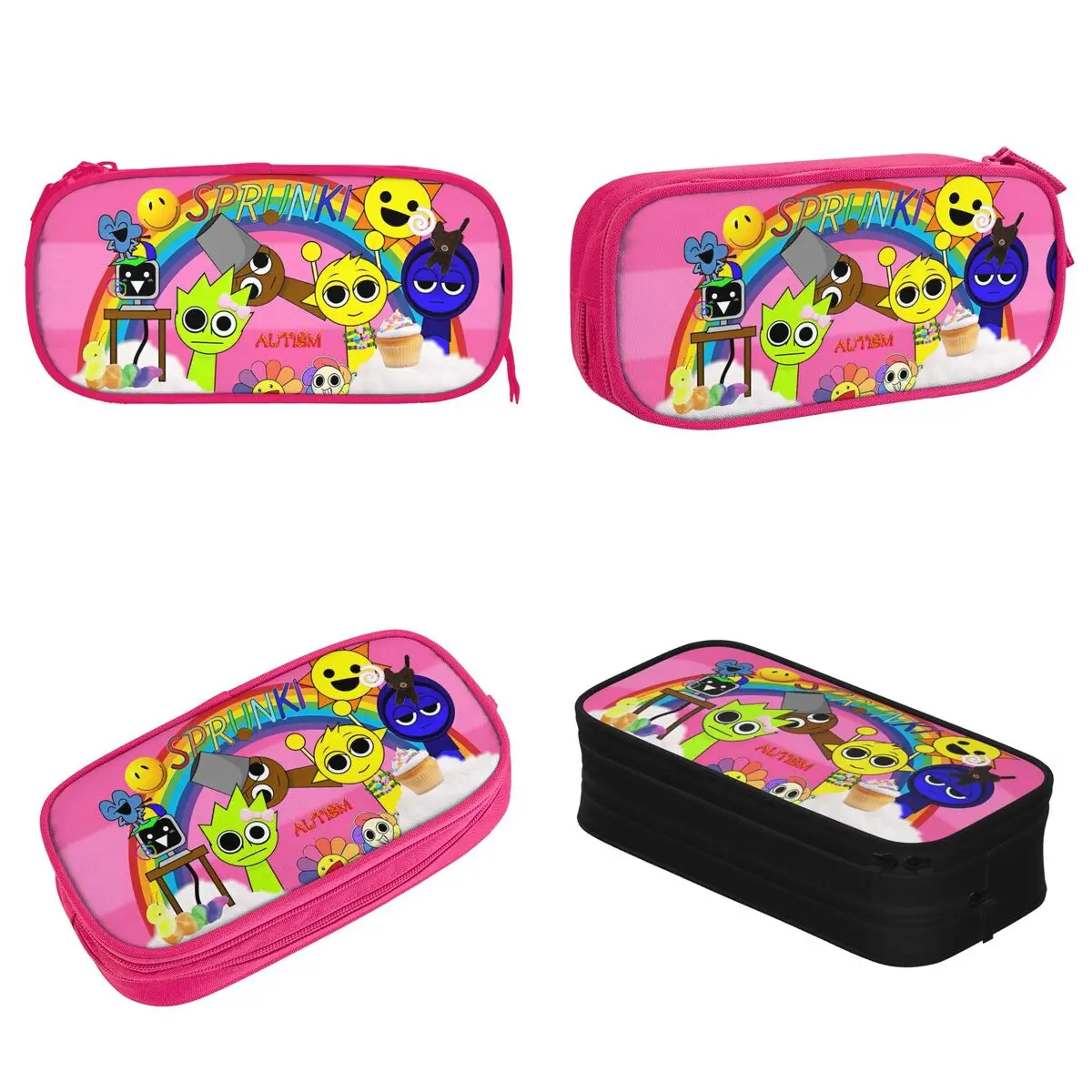 Sprunki Cartoon Game Pencil Case Lovely Pen Holder Bag for Student Big Capacity Office Gift Pencilcases