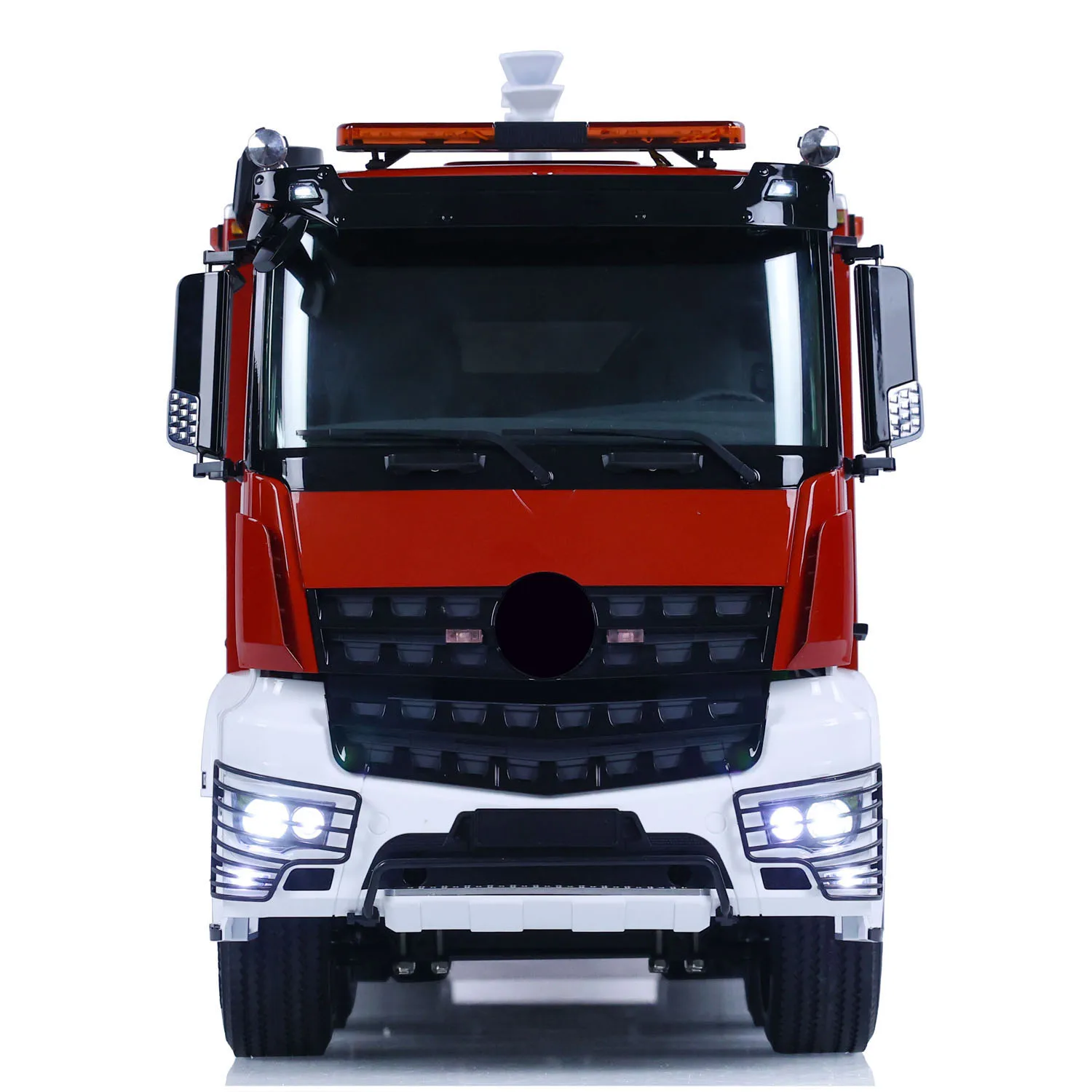 8x4 1/14 RC Painted Fire Fighting Truck Assembled Fire Sprinkler Vehicles with Sounds Lights System Battery Remote Controller 5