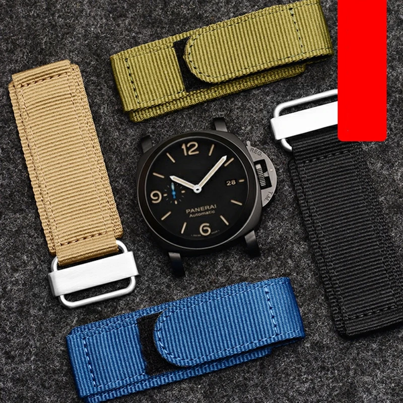 Per Breitling Panerai Bell & Ross Br-01 Br-03 Cinturino In Nylon Da Uomo Addensato Gancio Loop Fastener Cintura Da Donna 22Mm 24Mm Bracciale