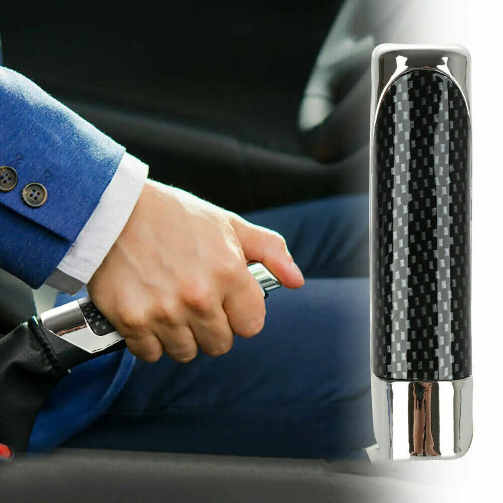 Hand Brake Cover Car Interior Accessories Black Carbon Fiber Handbrake Cover SUV Car Hand Brake Protector Decor Cover Auto Accessories