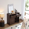 Farmhouse Buffet Cabinet with Storage Sideboard with 2 Drawers, Wine Bar Cabinet with Removable Wine Racks ,Espresso 3