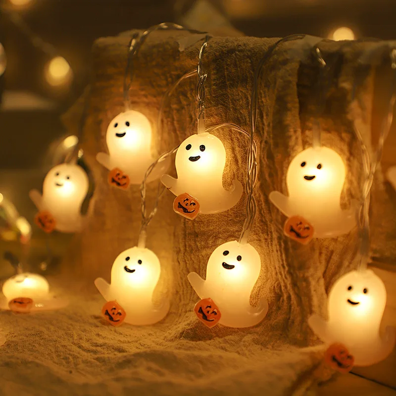 

1.5M 10LED Halloween Led Light Pumpkin Bat Ghost String Lamp Hanging Ornament Happy Halloween Party Horror Decoration Kid Toys