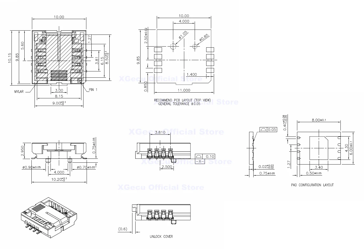 Рисунок 3 - QFN8 /WSON8/MLF8/MLP8/DFN8 к универсальной