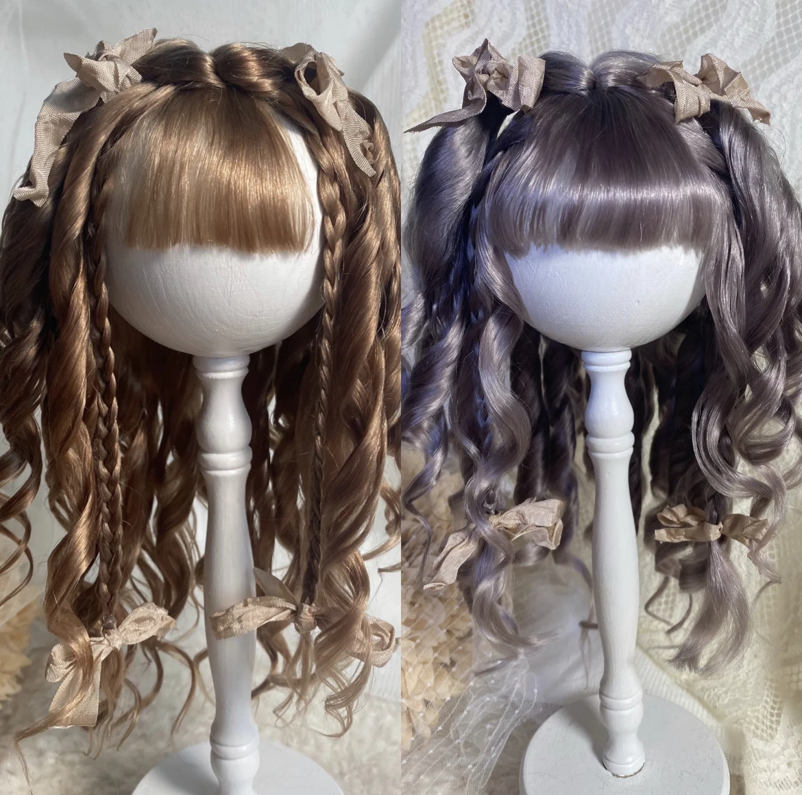 

Кукольные парики для Blythe Qbaby, мохеровые волнистые завитки, 9-10 дюймов, голова, обстоятельство, бесплатная доставка