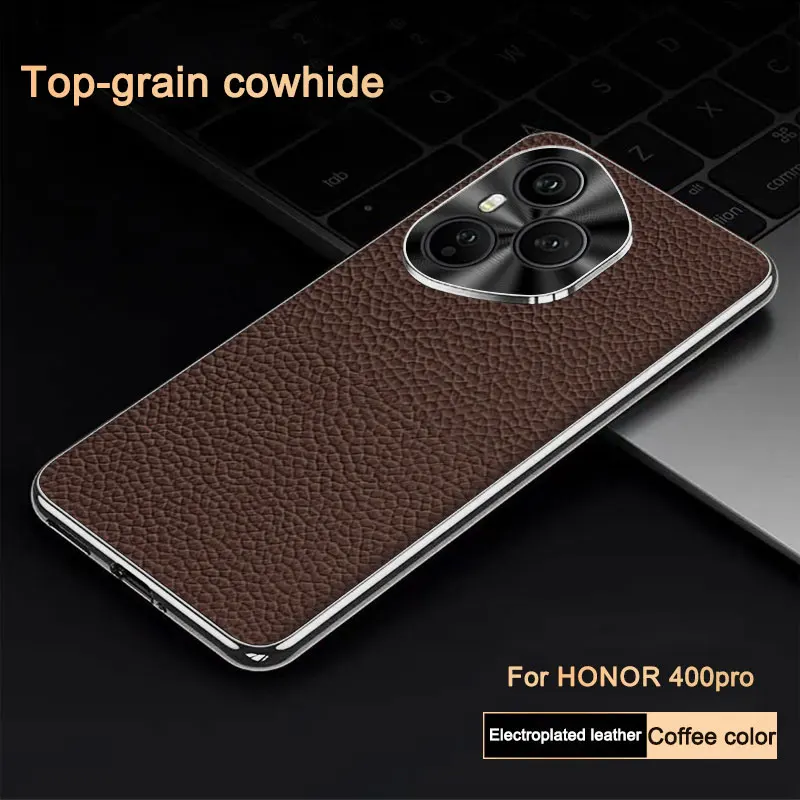 Luxury Leather Electroplating Lychee Texture Shockproof Bumper Case
