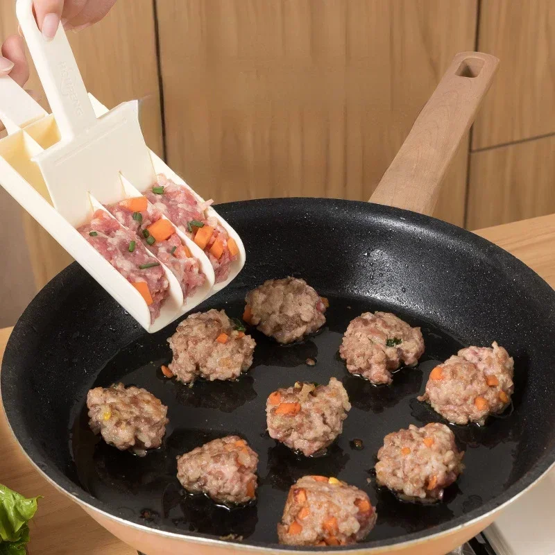 Rice-meat Dumplings Maker Creative Kitchen Meatball Making Tools Quadruple Rice-meat Dumplings Making Set Meat Making Ball Mold