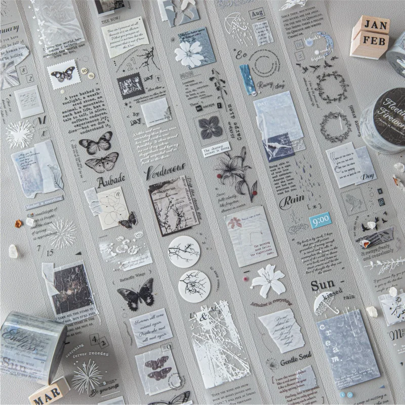 Retro Translucent Writable Journal Tape - Aesthetic Adhesive Decor