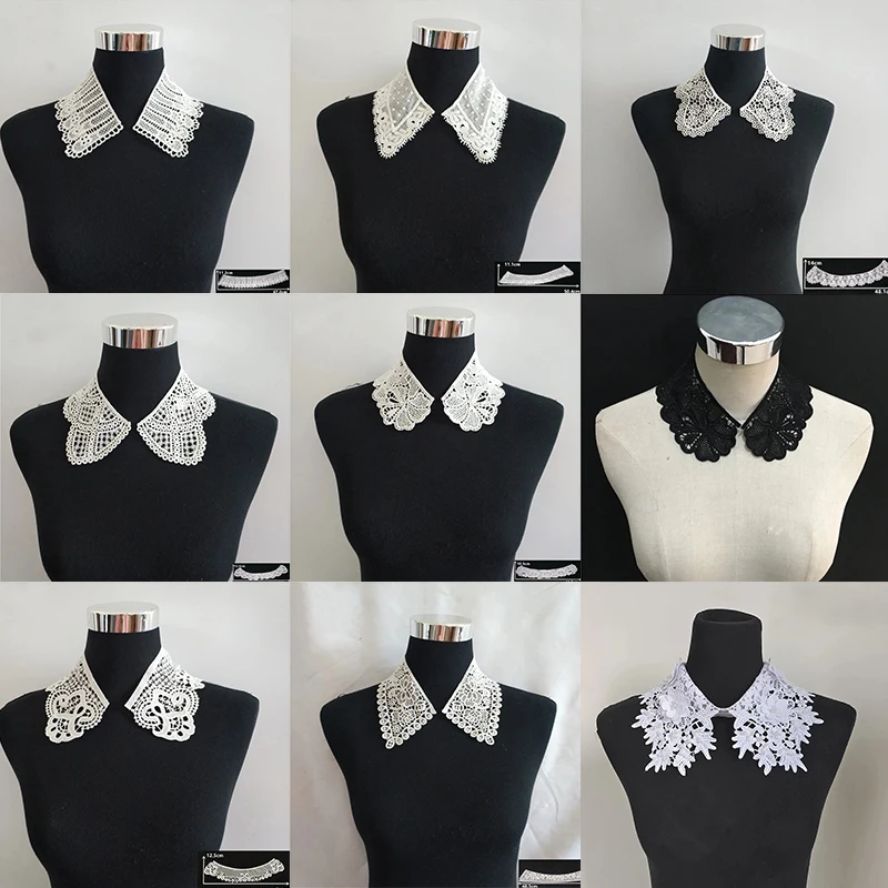 

Floral Lace Lapel False Collar for Women's Embroidery Fabric DIY Applique Patch Fake Collar Neckline Sewing Cloth Decorative
