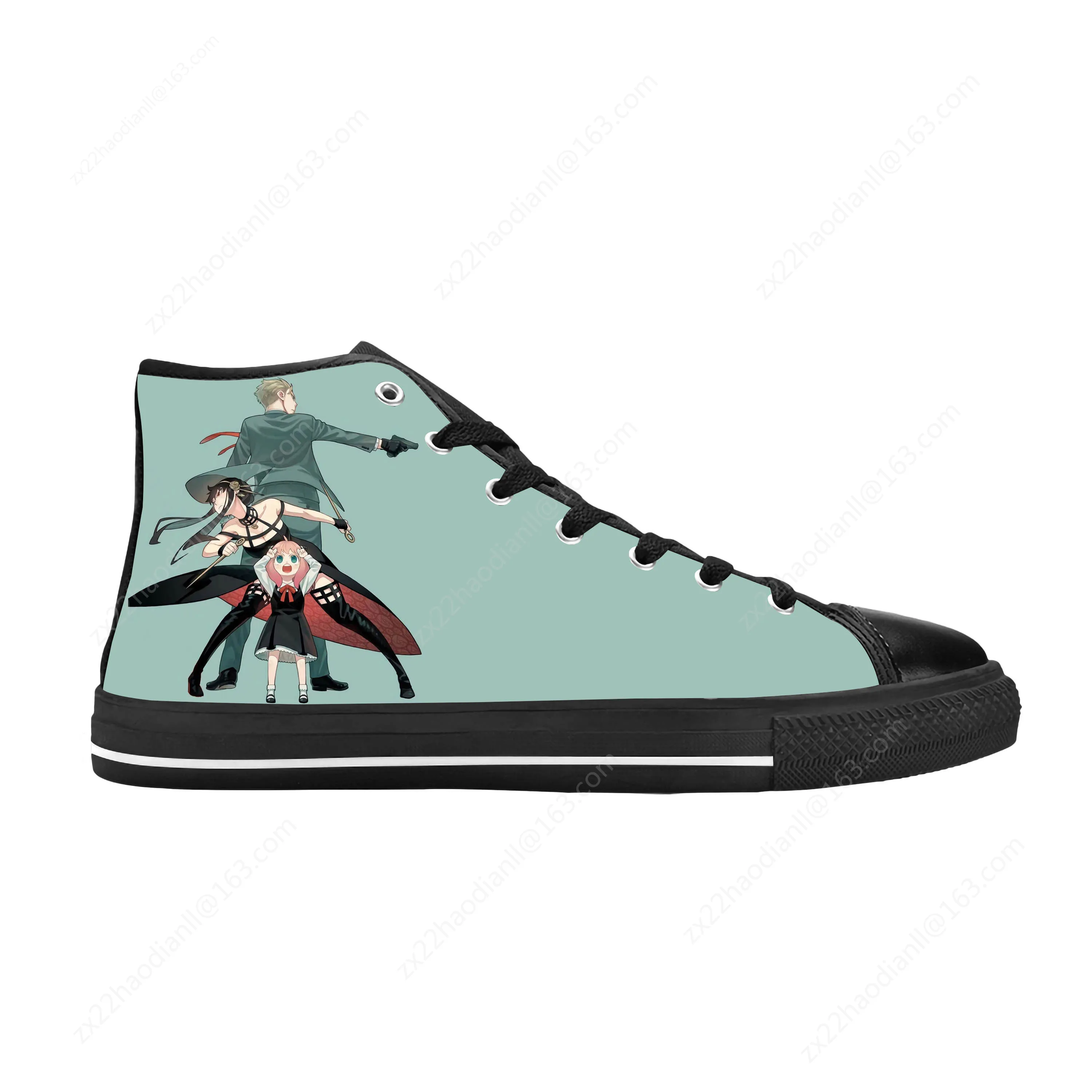 Japanese Anime Manga Spy X Family Anya Yor Forger Casual Cloth Shoes High Top Comfortable Breathable 3D Print Men Women Sneakers