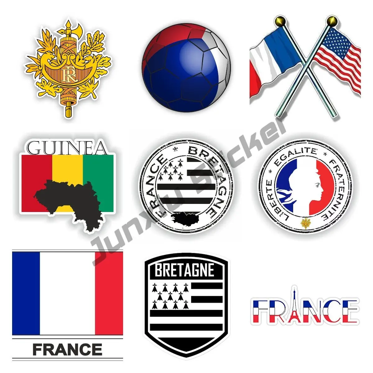 

French flag Sticker Decal Vinyl France FRA FR Flag Oval Code Country for Car Window Home Decor Laptop skateboard Accessories