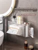 Wall Mounted Tissue Boxes Light Luxury Punch-Free 2In1 Tissue Trash Bag Storage Case Home Toilet Paper Storage Rack Napkin Box 1
